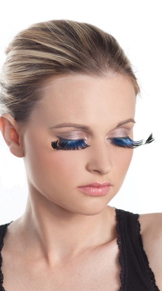 Blue Flirty Eyelashes, Extra Long Blue Lashes, Blue False Lashes