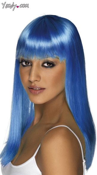 Glamourama Wig, neon blue wig, wig hair accessory