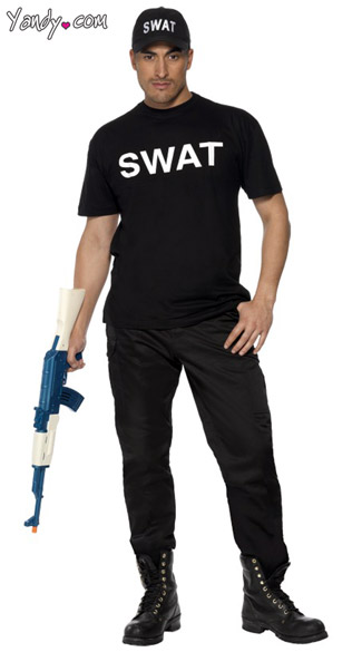 Men\\\'s Strapping S.W.A.T Costume Set, Men\\\'s S.W.A.T Costume