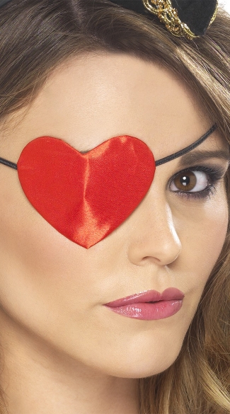 Pirate Heart Eyepatch, Pirate Costume Accessory, Pirate Eyepatch