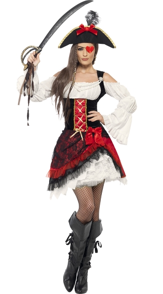 Glamorous Lady Pirate Costume, Sexy Pirate Costume, Pirate Dress Costume