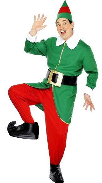 Mens Santas Helper Costume, Mens Elf Costume, Mens Santas Elf Costume