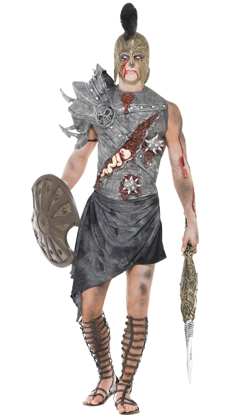 Men\'s Zombie Roman Warrior Costume, Scary Zombie Costume, Mens Walking Dead Zombie Costume