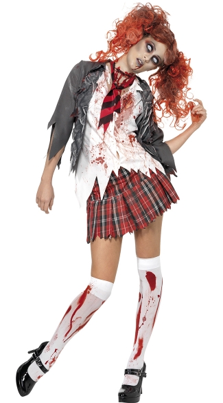 High School Horror Zombie Schoolgirl Costume, Zombie
School Girl Costume