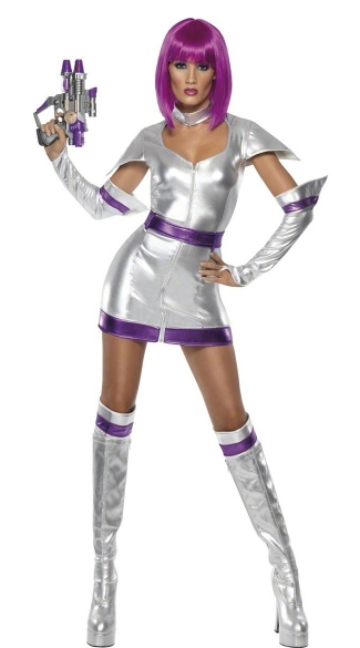 Sexy Space Cadet Costume, Metallic Space Cadet Dress, Sexy Space Dress