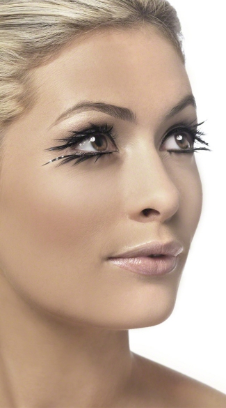 Wicked Black Eyelashes with Sparkle, Jagged Black Lashes with Studs, Studded Black Lashes