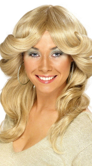 Sexy 70\'s Blonde Wig, 70\'s Flick Wig, Sexy Angel Wig