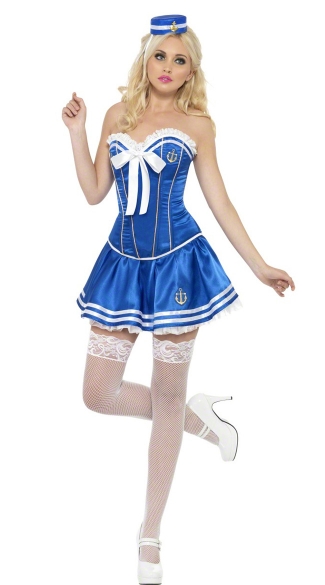 Blue and White Sailor Costume, Sexy Sailor Costume, Sailor Cutie Costume