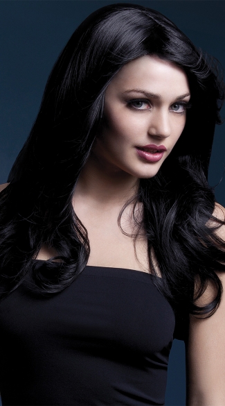 Soft Wavy Black Wig, Long Black Wig, Wavy Black Wig