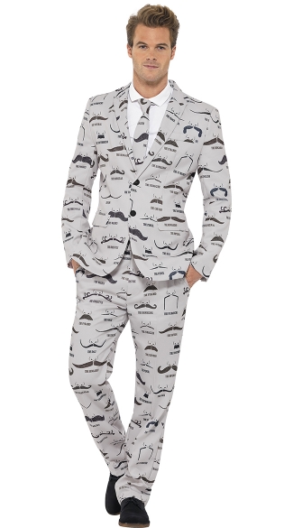 Men\'s Mustache Costume Suit, Mustache Suit, Mustachio Suit