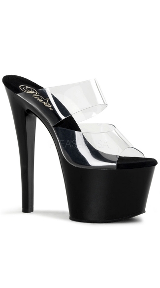 Sky Strap Platform Sandals, Platform Slides, Clear Strap Slides - Yandy.com
