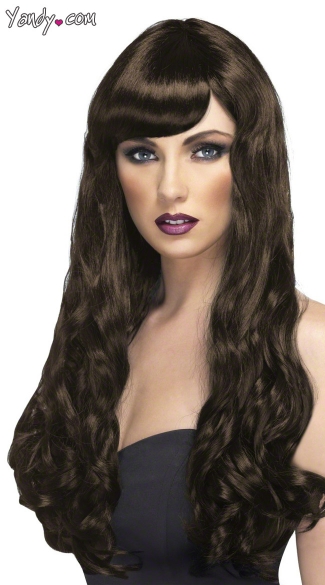Long Curled Brown Wig
