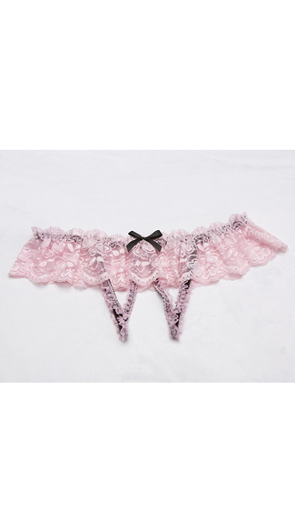 Crotchless Ruffled Lace Panty, Crotchless Lace Panty, Open Crotch Panty
