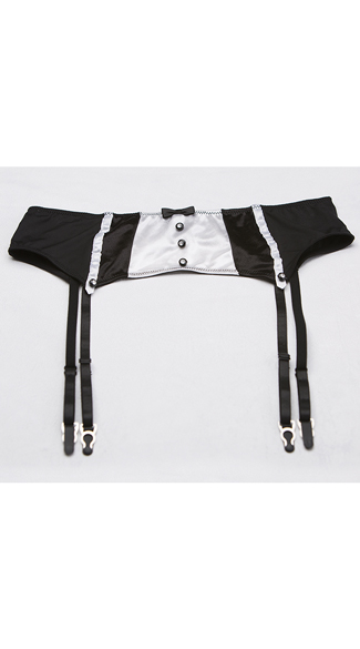 Black and White Tuxedo Garterbelt, Tux Garterbelt, Tuxedo Garterbelt