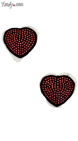 Red Sequin Heart Pasties, Red Heart Pasties, Sequin Pasties