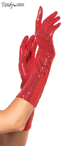 Sequin Elbow Length Gloves