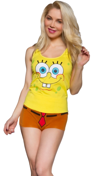 Spongebob Tank and Boyshort Set, Spongebob Pajamas, Tank and Boyshort Set