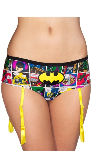 DC Comics Batgirl Comic Art Panty with Garter, Batgirl Panty, Superhero Panty