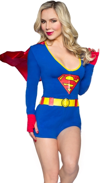 DC Comics Superman Romper with Cape, Superman Costume, Superhero Costume