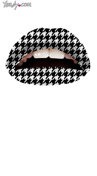 Houndstooth Lip Kit from Violent Lips, Black Houndstooth Temporary Lip Tattoo