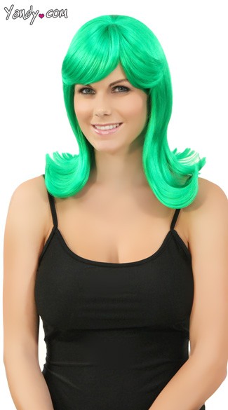 Green Peggy Sue Wig, Green 50s Wig, Green House Wife Wig