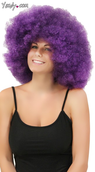 Purple Jumbo Clown Wig, Purple Clown Wig, Purple Afro