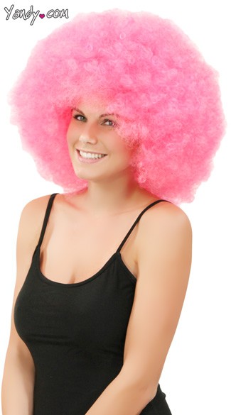 Cotton Candy Pink Jumbo Clown, Cotton Candy Afro Wig, Pale Pink Afro