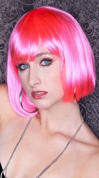 Pink Explosion Bob Wig, Blush Cindy Pink Explosion Wig, Hot Pink Short Wig
