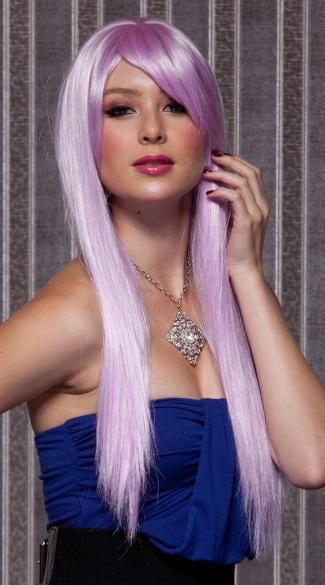 Light Purple Long Straight Wig, Blush Divine Lilac Wig, Lilac Long Straight Wig