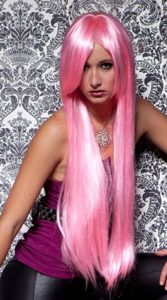 Cotton Candy Pink Extra Long Straight Wig, Fate Cotton Candy Wig, Straight Long Pink Wig