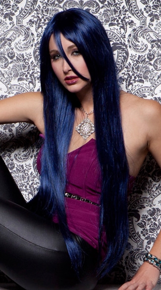 Midnight Blue Extra Long Straight Wig