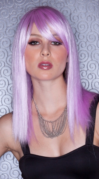 Light Purple Straight Wig, Blush Fortune Lilac Wig, Purple Straight Wig