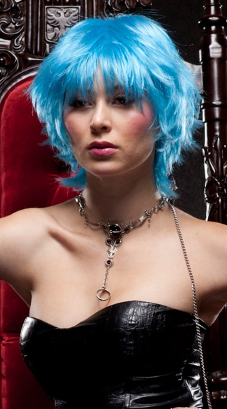 Cool Blue Choppy Layers Wig, Blush Jinx Cool Blue Wig, Short Blue Wig