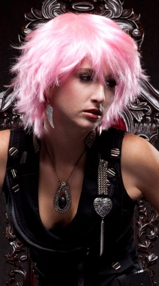 Cotton Candy Pink Choppy Layers Wig, Jinx Cotton Candy Wig, Short Pink Wig