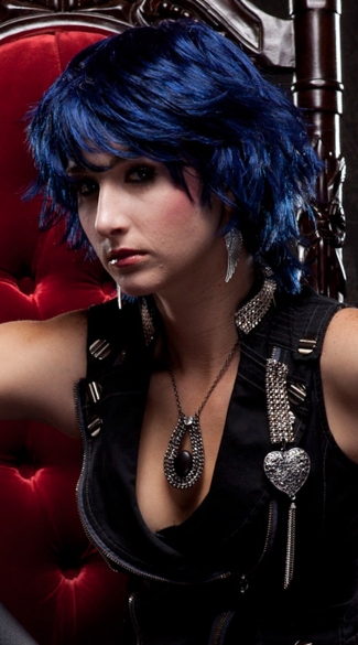 Midnight Blue Choppy Layers Wig, Blush Jinx Midnite Blue Wig, Dark Blue Short Wig