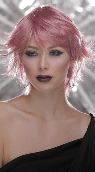 Light Pink Choppy Layers Wig, Blush Jinx Pink Venom Wig, Pink Short Wig