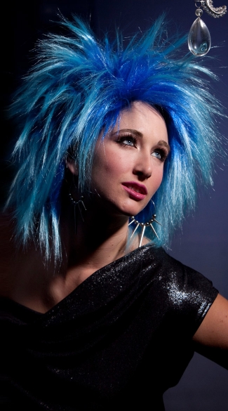 Blue Haze Punk Wig, Blush Punk Blue Haze Wig, Two Tone Blue Wig