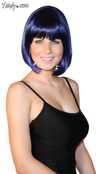 Deluxe Bobbed Midnight Blue Wig