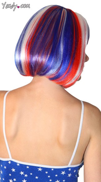 USA Wig Patriotic Wig USA Olympic Wig Red White And Blue Wig Cindy