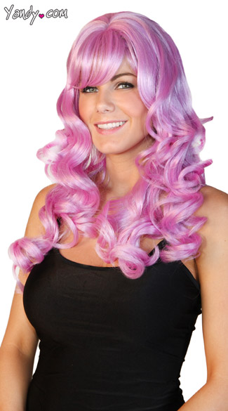 Deluxe Long Curly Violet Wig