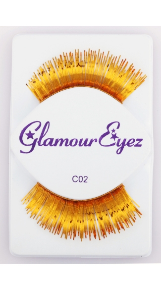 Long Gold Eyelashes, Colored Eyelashes, Gold False Eyelashes