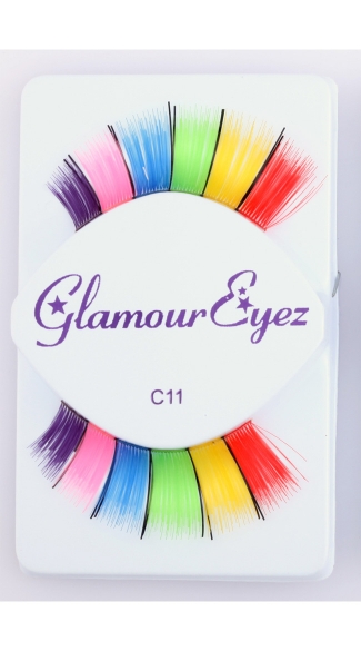 Rainbow with Black Eyelashes, Colored Eyelashes, Rainbow Eyelashes