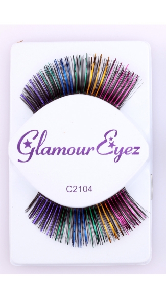 Black with Multi Color Eyelashes, Colored Eyelashes, Dark Rainbow Eyelashes