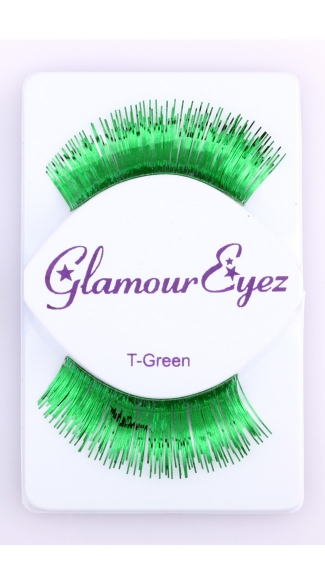 Metallic Green Eyelashes, Colored Eyelashes, Metallic Eyelashes