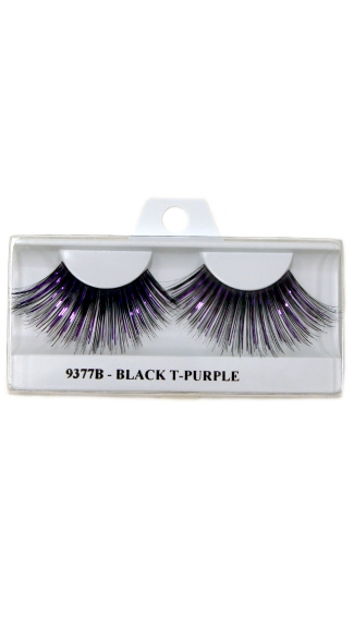Long Black and Purple Eyelashes, Colorful Fake Eyelashes, Cheap Fake Eyelashes