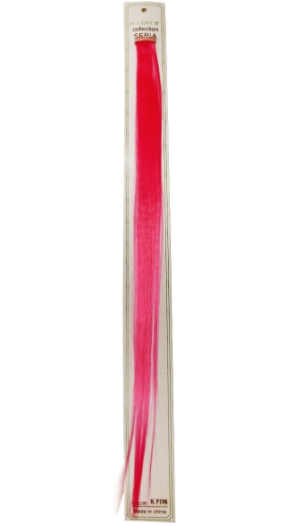 Neon Pink 18 inch Hair Clip, Clip In Highlight, Clip In Pink Hair