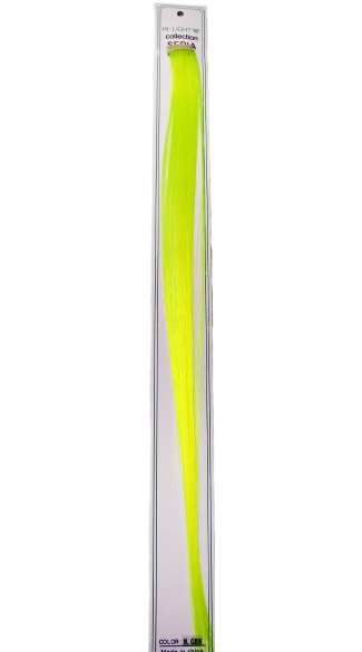 Neon Green 18 inch Hair Clip, Clip In Highlight, Clip on Hair