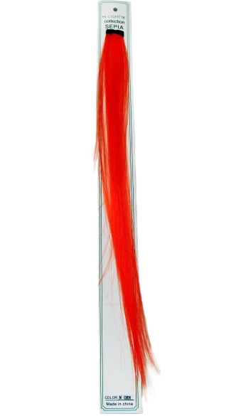 Neon Orange 18 inch Hair Clip, Clip In Highlight, Color Hair Clip Ins