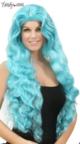 Wavy Light Blue Wig