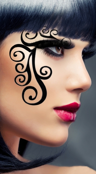 Velvet Swirl Half Mask, Black Velvet Eye Mask, Black Velvet Eye Sticker